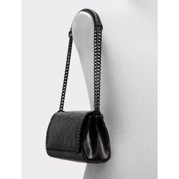 NWT~ALDO Black Kayleyyx Chain Accent Rock Inspired Shoulder/Crossbody Handbag - Picture 10 of 11